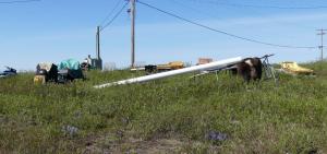 Musk ox hide and skidoos